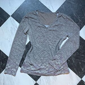 Eddie Bauer Women's Warm Gray Purple Long Sleeve Top